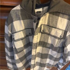 Star Wars Black and White Button Down Shirt with Classic Design